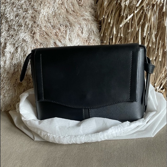 Black Leather Crossbody Purse - Picture 1 of 5